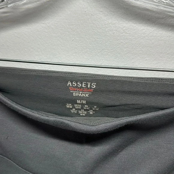 Spanx Assets Red Hot Label Leggings Pants Gray Faux Leather Stripe Size M Medium - Picture 5 of 6